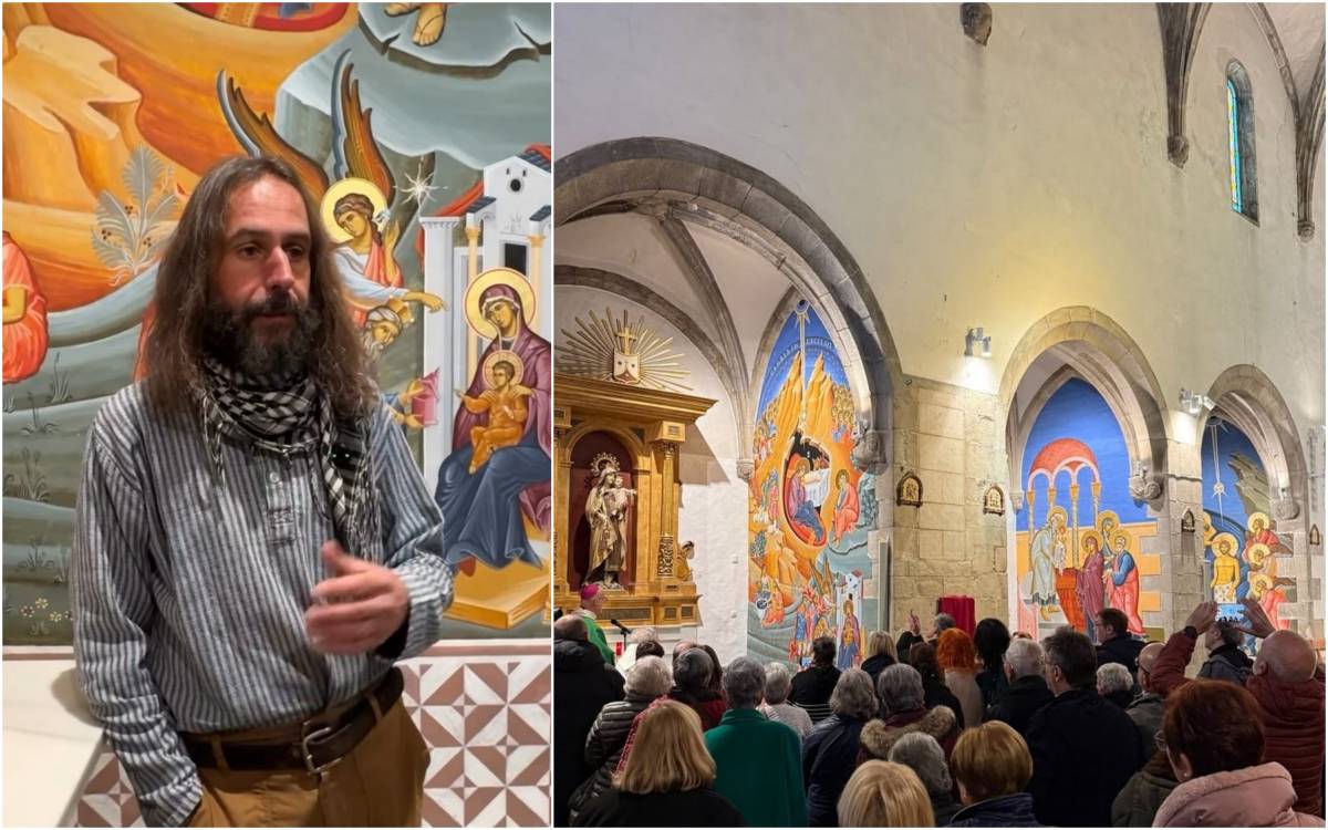 «M'he fet creient a través de l'art»: un pintor acaba els frescos «bizantins» d'Hostalric