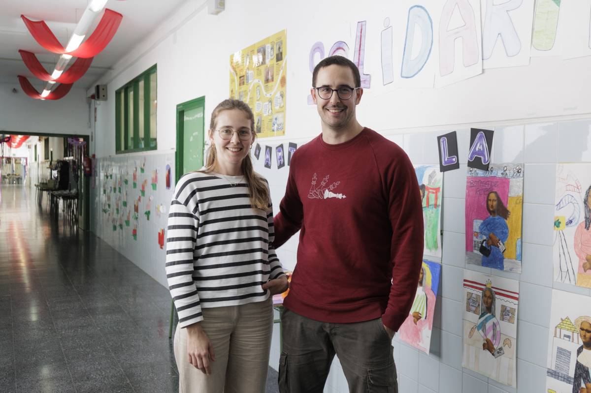 Violeta Torrent i el Berenguer Chiva, a la Escola Cirera