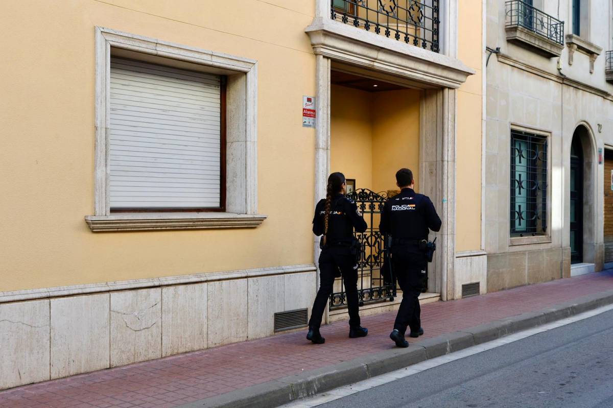 La Policia Nacional durant l`operatiu