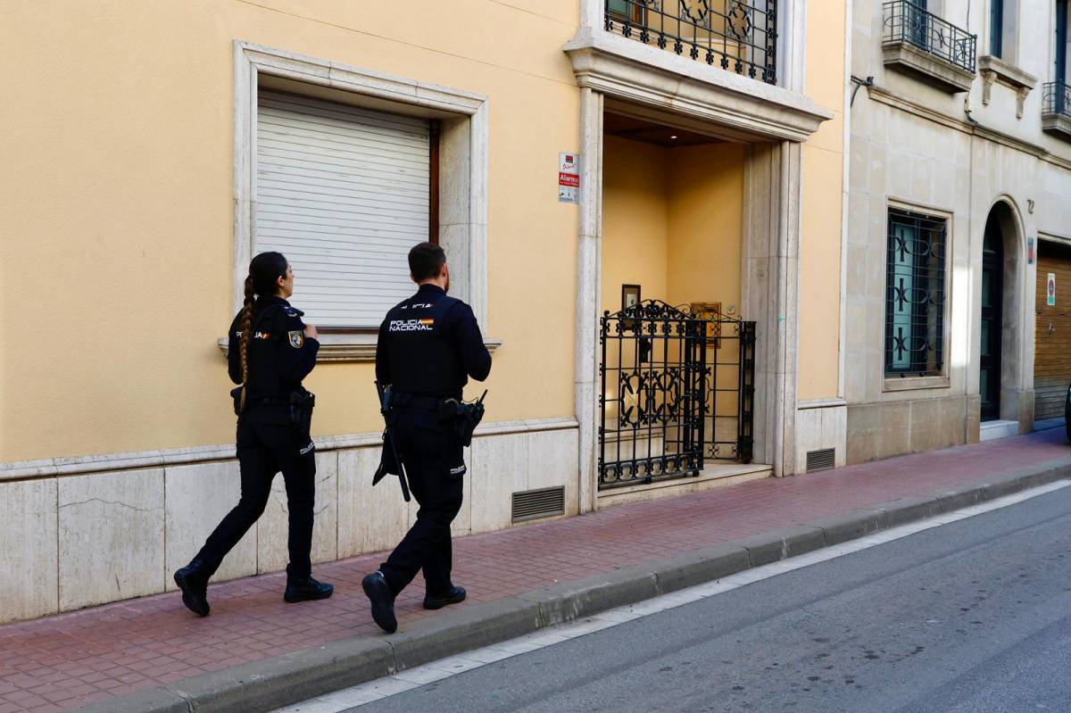 La Policia Nacional durant l`operatiu