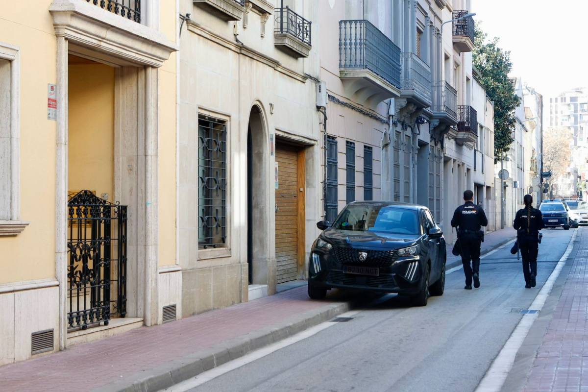 La Policia Nacional durant l`operatiu