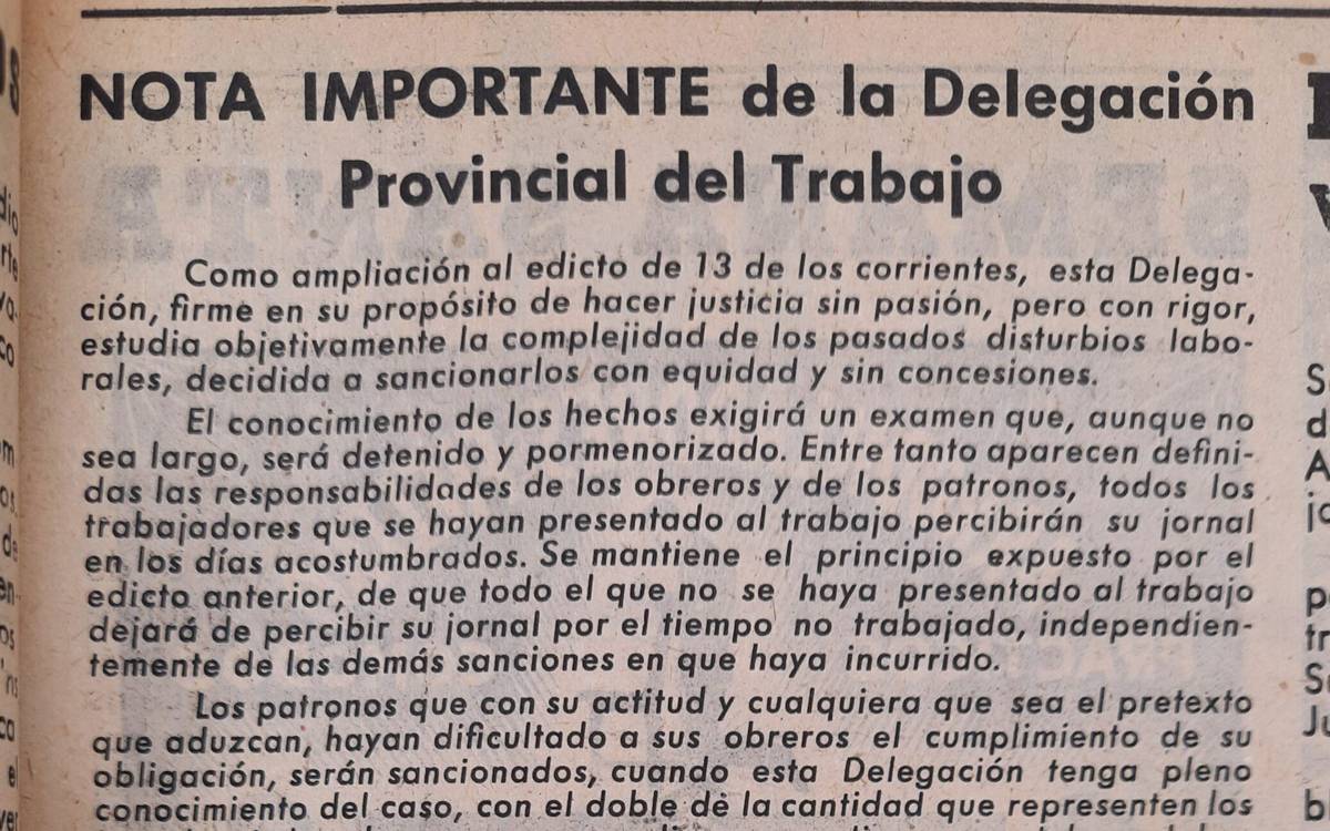 Notícia a «El Diario de Manresa» del 17 de març de 1951 després de la fi de la vaga - Arxiu Comarcal del Bages Notícia a «El Diario de Manresa» del 17 de març de 1951 després de la fi de la vaga