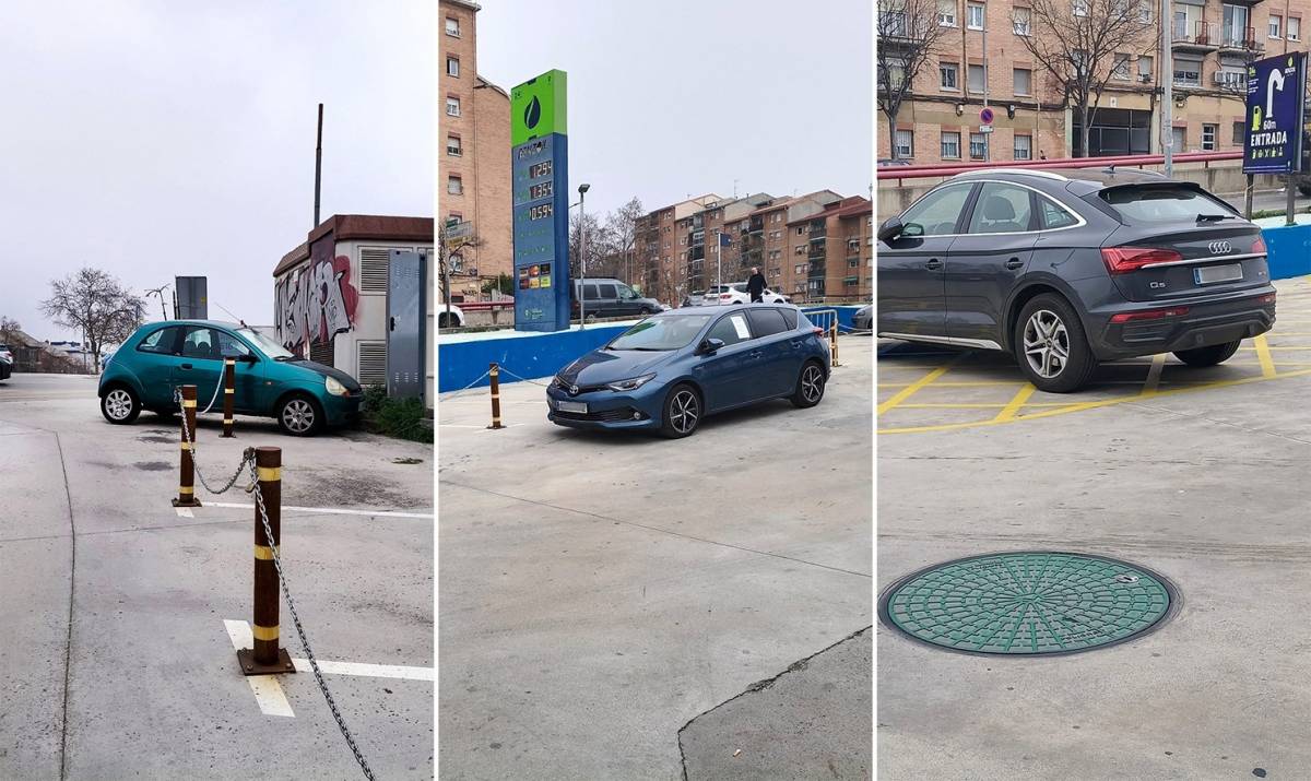 Cotxes aparcats irregularment a la benzinera Benzoil - Cotxes aparcats irregularment a la benzinera Benzoil