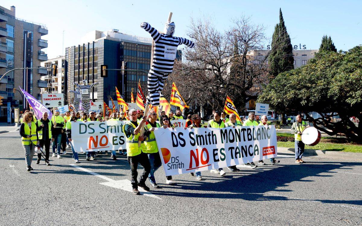 Nova jornada de protestes a Tarragona dels treballadors d'International Paper de Valls i Montblanc