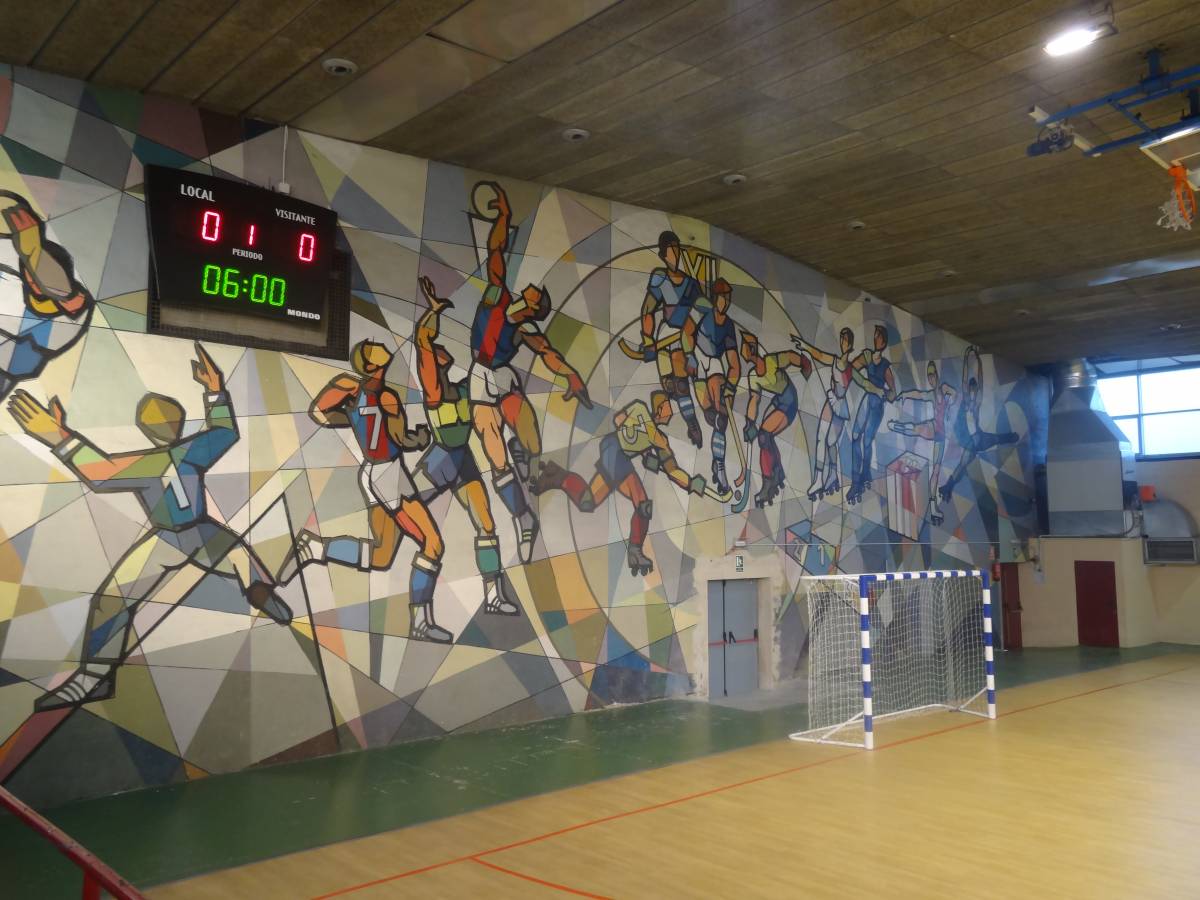 Mural de Jordi Roca al pavelló d’esports Can Sorts, de Sentmenat - CEDIDA
