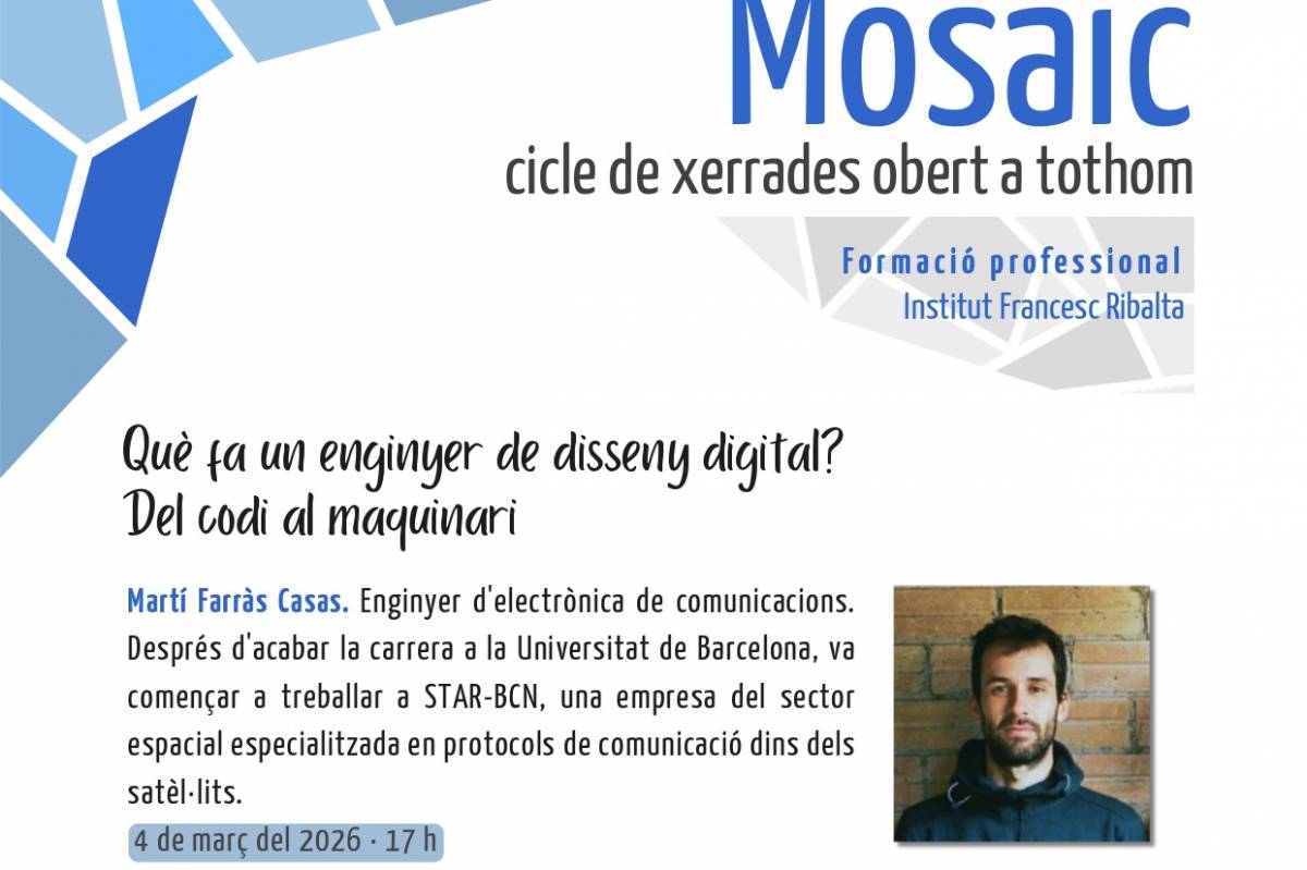 Xerrada a l'Institut Francesc Ribalta de Solsona: «Què fa un enginyer de disseny digital? Del codi al maquinari»
