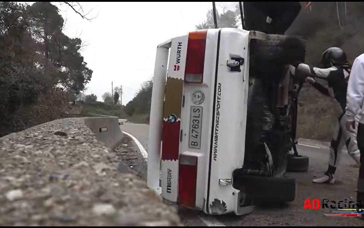 Impactant accident d'un BMW M3 E30 al 5è Ral·lisprint de Navarcles