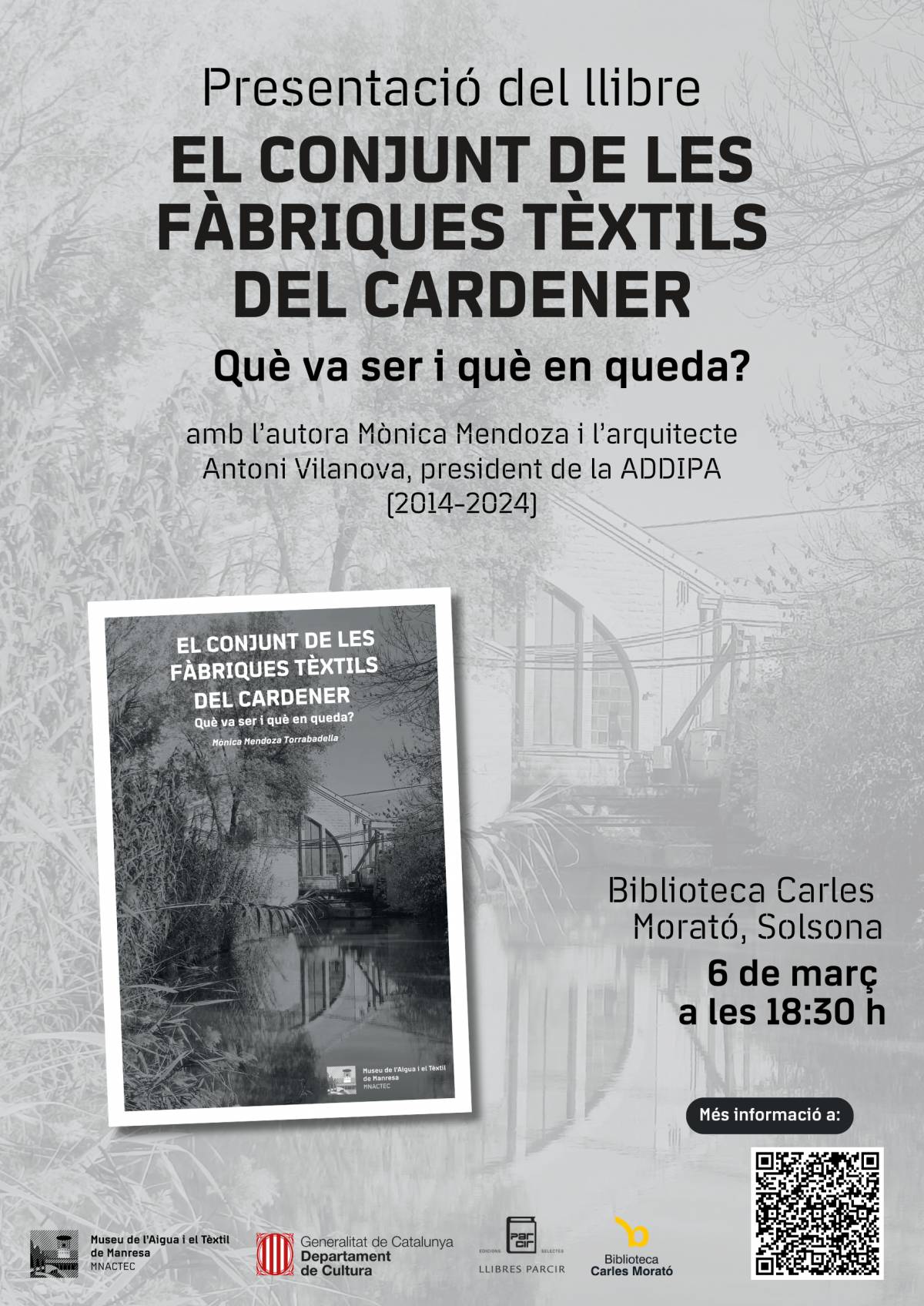 Mònica Mendoza presenta a Solsona el llibre «El conjunt de les fàbriques tèxtils del Cardener»