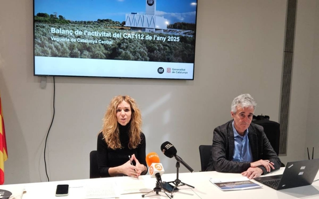 El 112 va rebre 97.519 trucades a la Catalunya Central el 2025, gairebé la meitat des del Bages