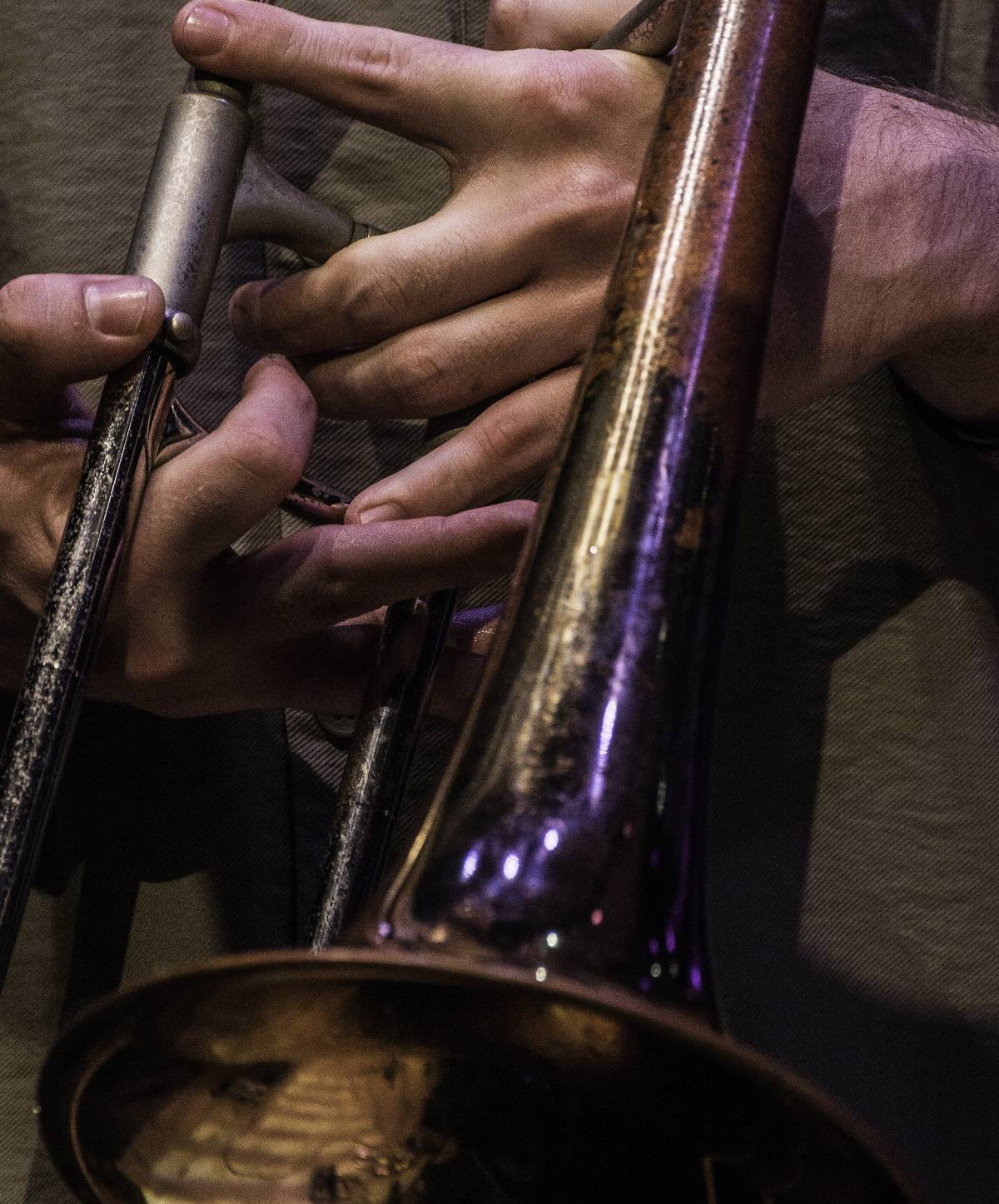 Mans en una trompeta, una de les obres exposades - Jaume Farrés Mans en una trompeta, una de les obres exposades