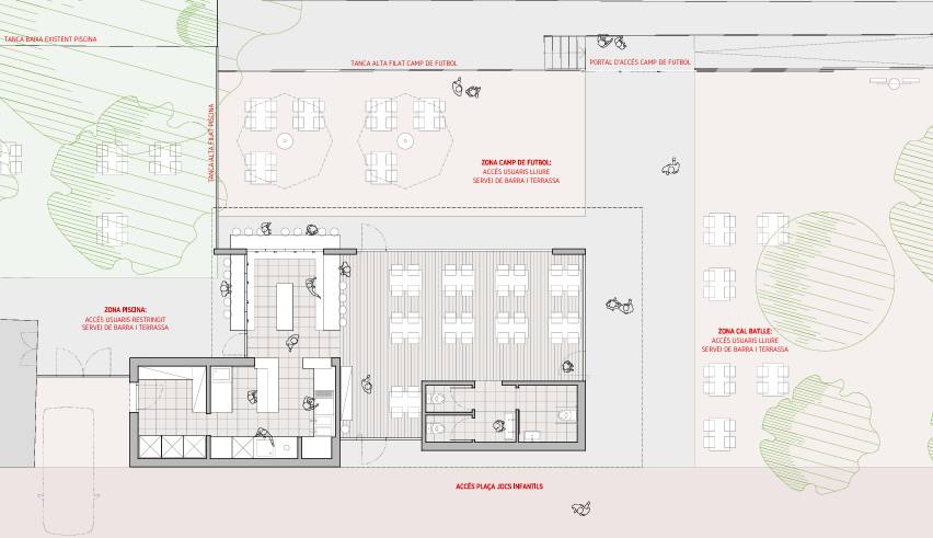 Pla orientatiu del bar-restaurant.