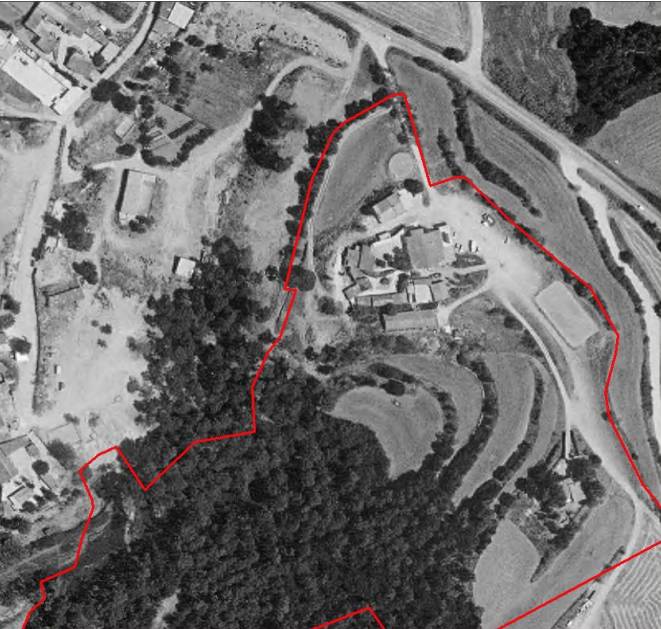 Imatge aèria de Ca n'Alzina el 1994, molt similar a com ha de tornar a ser un cop restituïda - Cedida (Entesa)