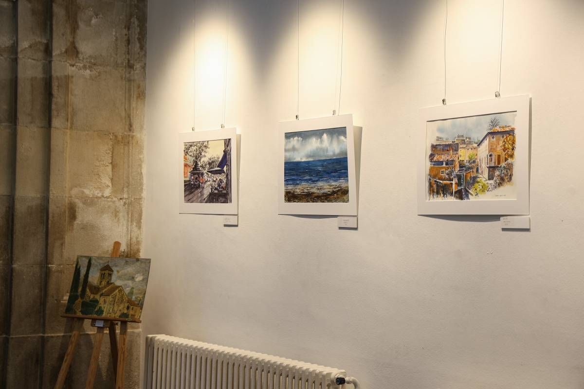 Casi Gòdia, al Casal Pere Quart, on exposa els seus quadres  / víctor castillo