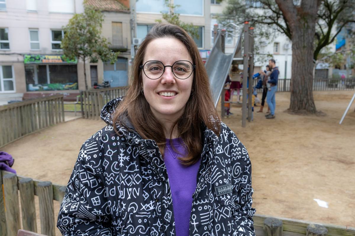 Júlia Membrives, a la manifestació del 8M