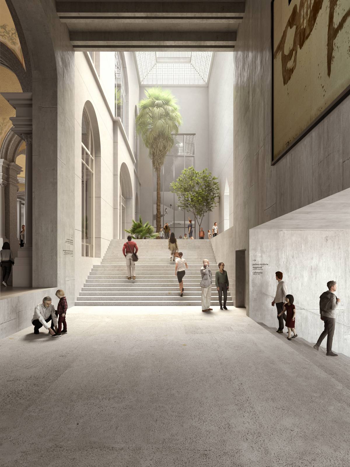 Vista del nou accés al Palau Nacional - MNAC (Cedida) Vista del nou accés al Palau Nacional