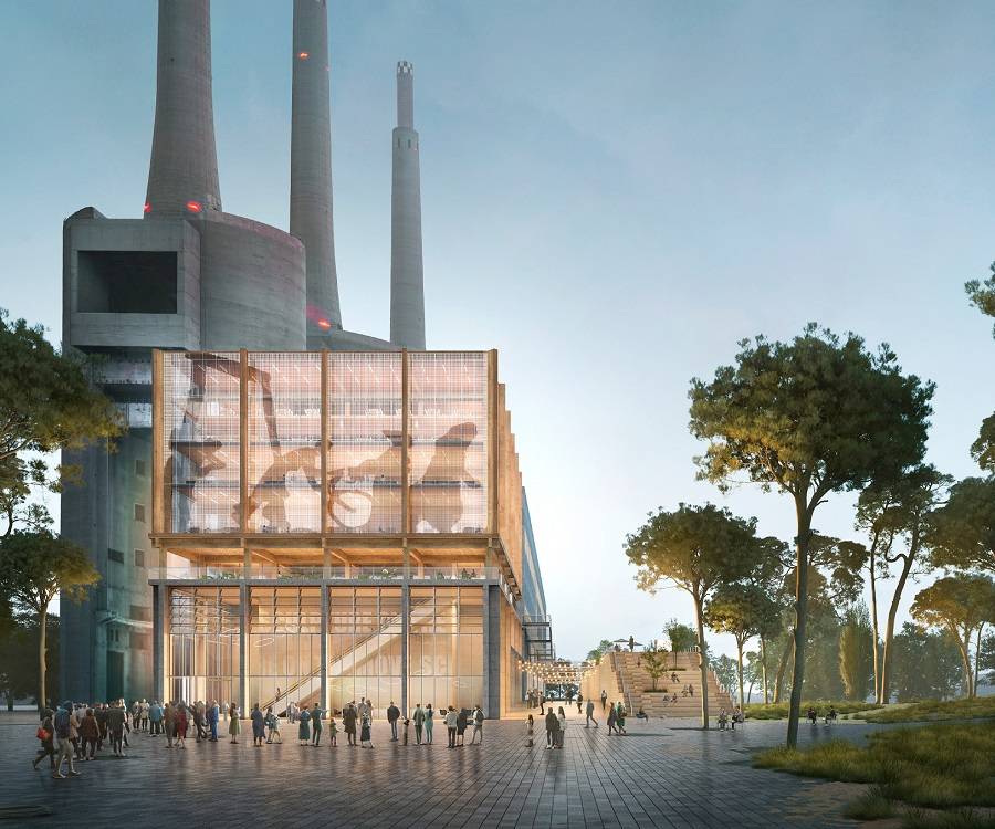 Una de les imatges del futur projecte de les Tres Xemeneies del Catlaunya Media Center