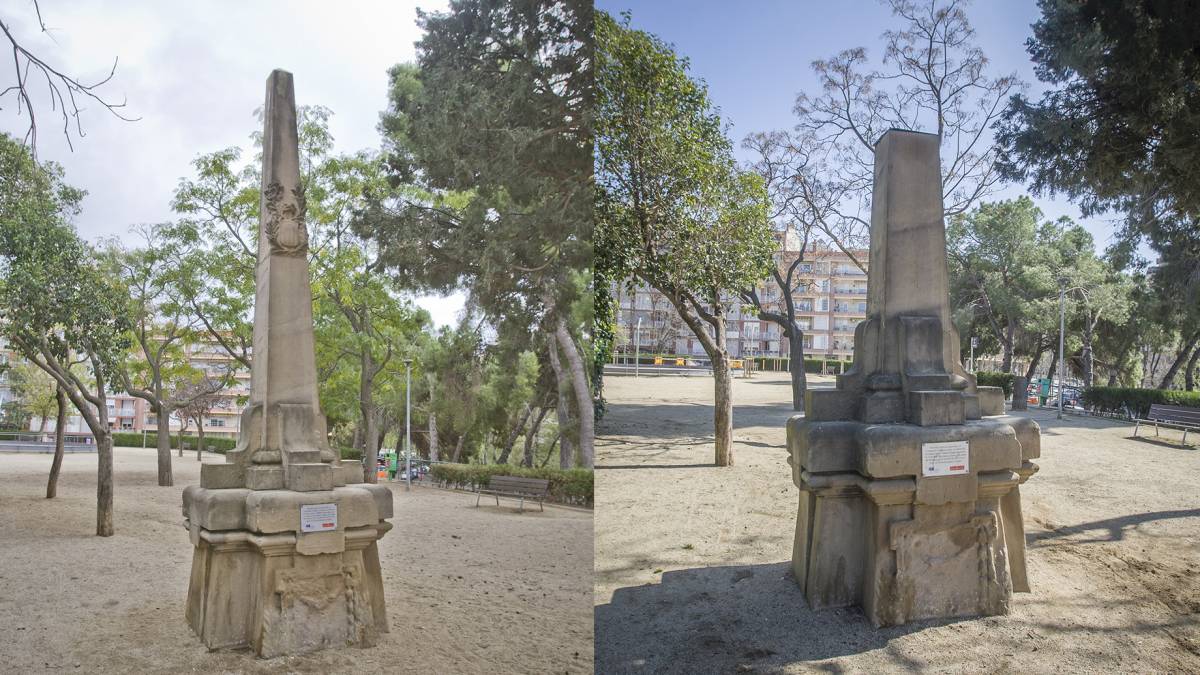 L’obelisc del Cementiri Vell continua escapçat per la ventada