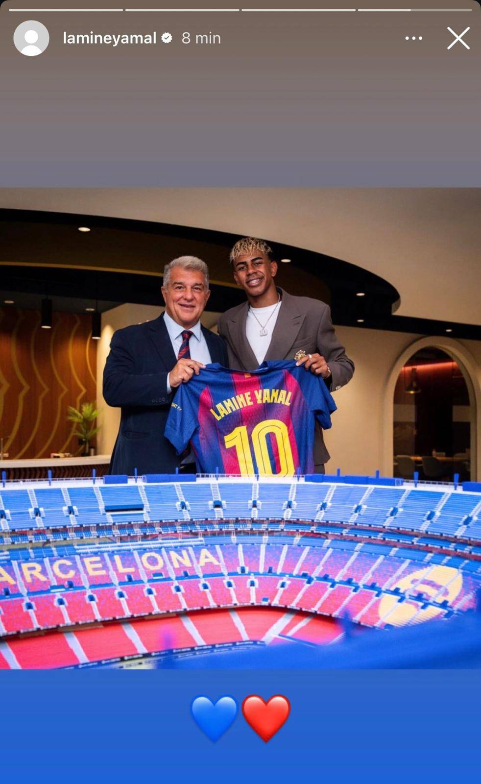 Captura de pantalla de la foto que ha publicat Lamine Yamal