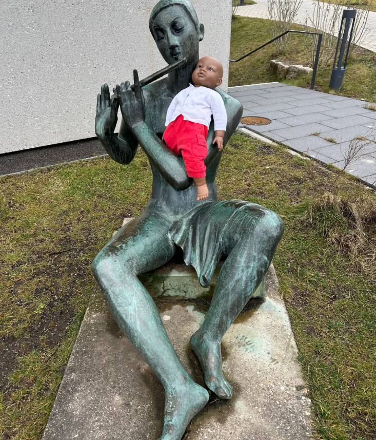 L`estàtua de Flötenspieler a Gerlingen