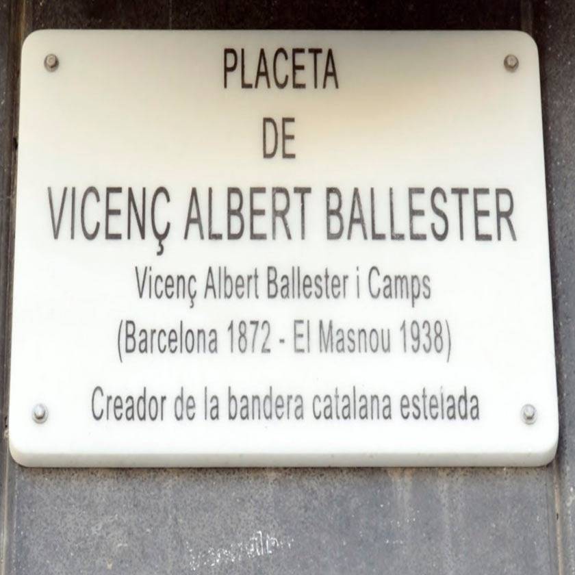 Imatge de la placa dedicada a Vicenç Albert Ballester, desapareguda el 2018
