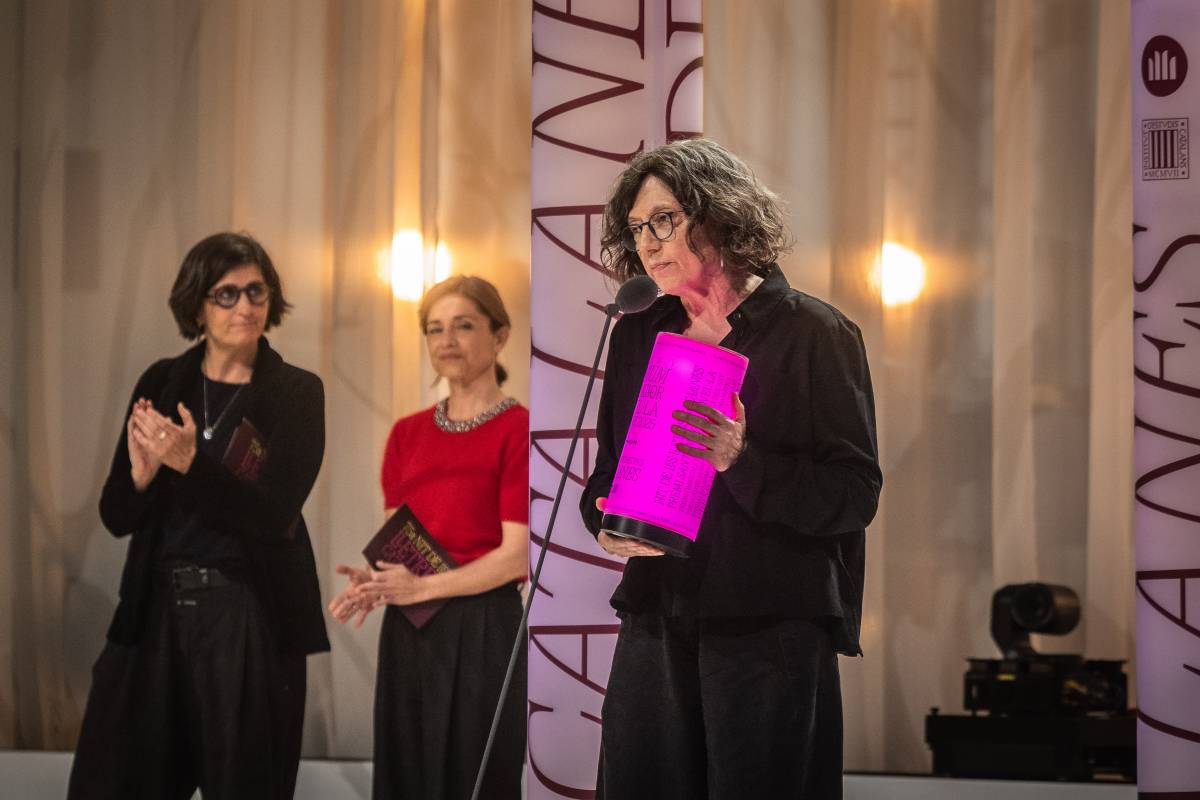 Antònia Carré-Pons, en la seva intervenció després de rebre el guardó - ACN