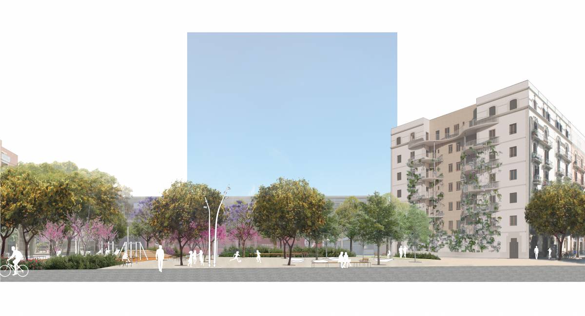 La simulació de la futura placeta del carrer Castella - Ajuntament de Barcelona La simulació de la futura placeta del carrer Castella