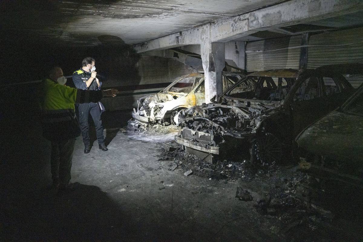 Així ha quedat el pàrquing del Mercat de Can Boada després de l'incendi