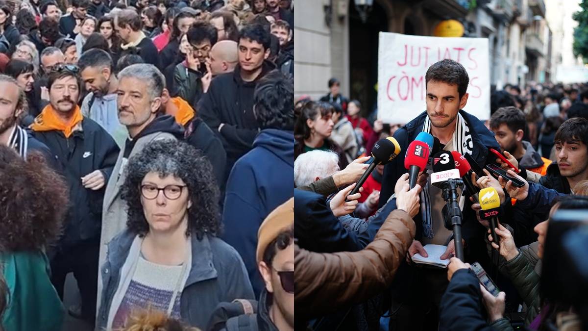 Toni Cruanyes se suma a la concentració que atura el desnonament del Txema, un veí de Barcelona