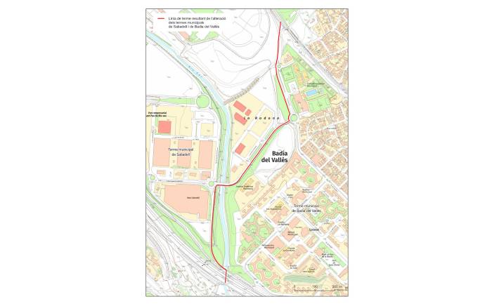 El mapa de la frontera entre Sabadell i Badia - Cedida El mapa de la frontera entre Sabadell i Badia