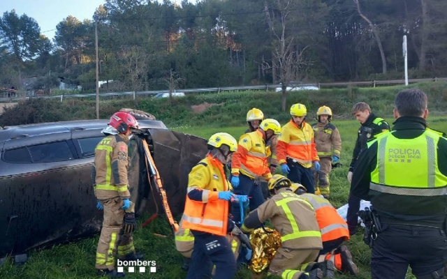 Un ferit molt greu en un accident a la C-55 a Súria
