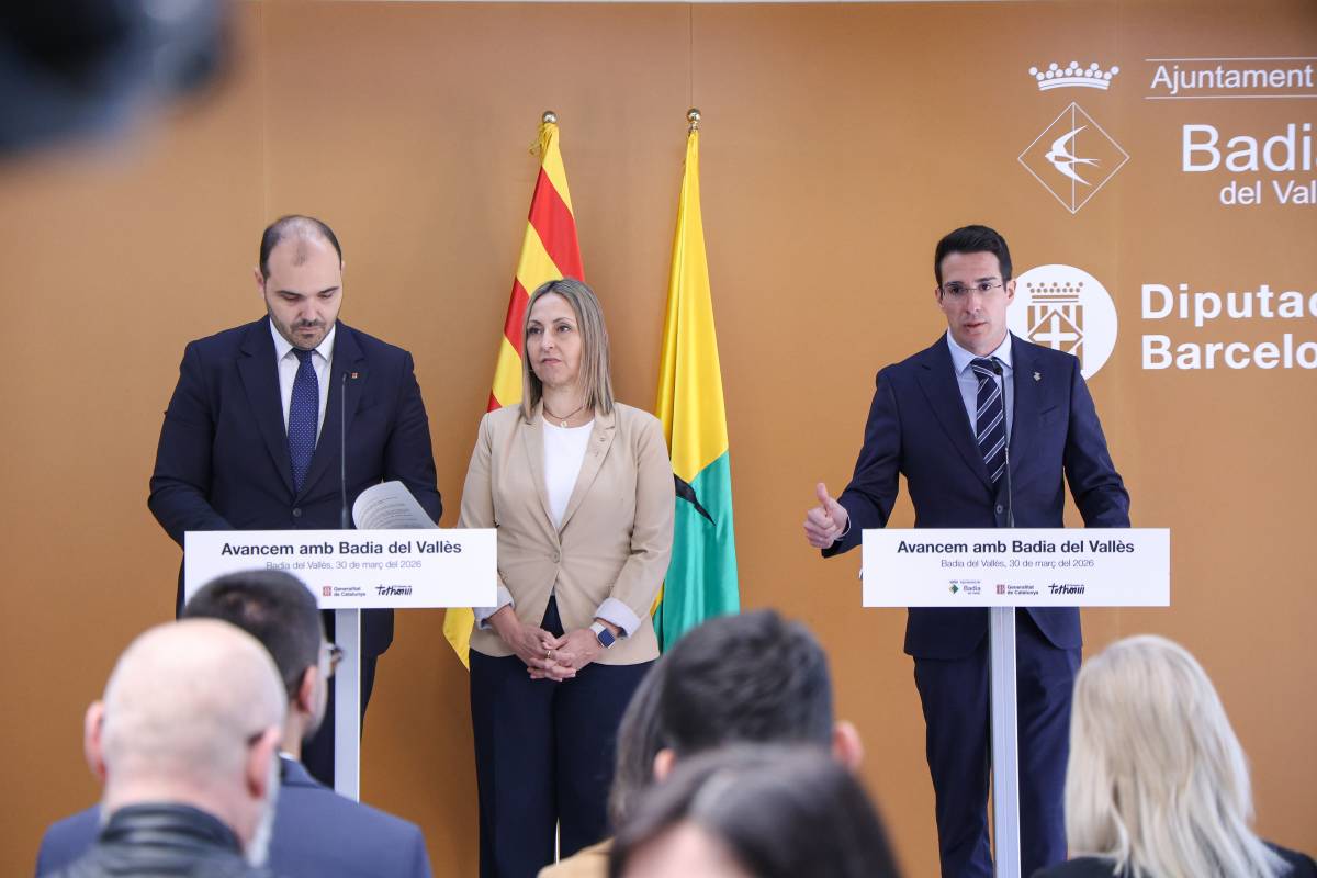 Roda de premsa posterior a la Comissió Bilateral de la Generalitat a Badia