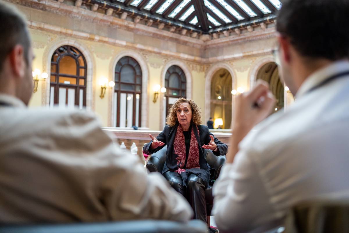 Ester Capella, durant l`entrevista amb Nació