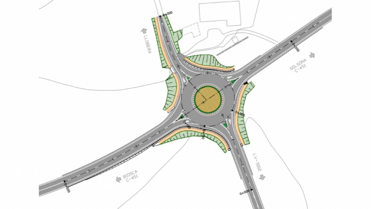 La Generalitat impulsa les obres per a construir una nova rotonda a la C-451 a Llobera