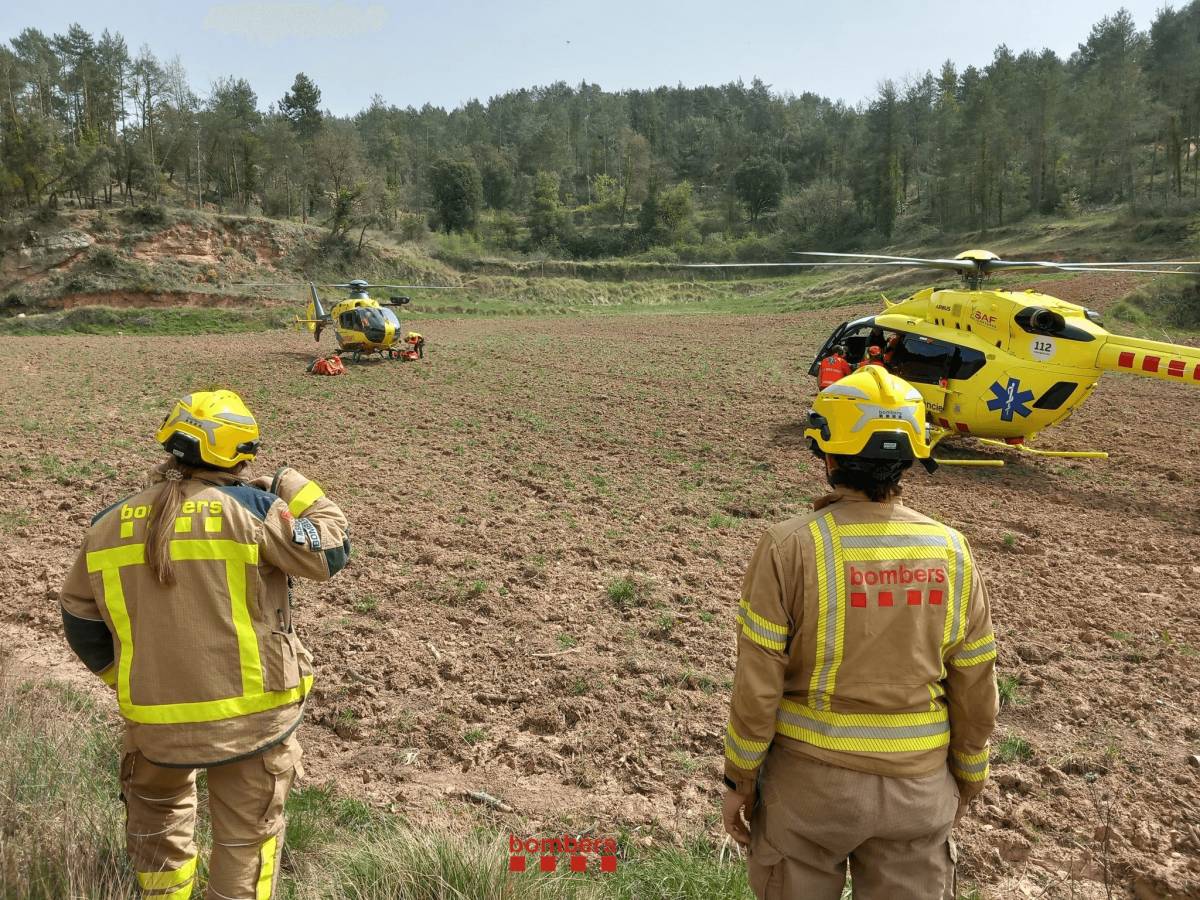 El xoc entre un quad i una bicicleta en un camí de Lluçà acaba amb un ferit en estat greu