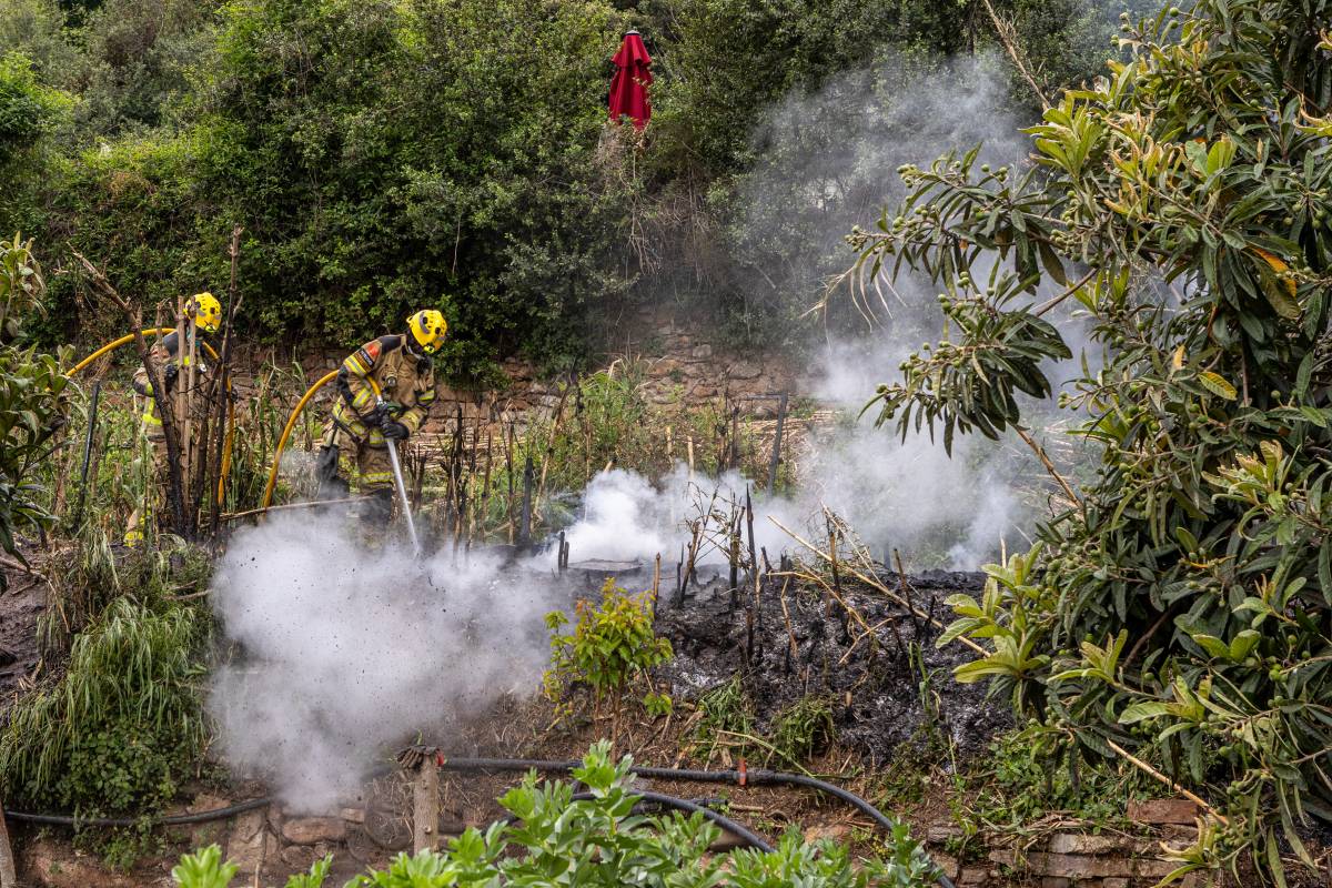 Incendi de vegetació a Can Puiggener - JUANMA PELÁEZ Incendi de vegetació a Can Puiggener