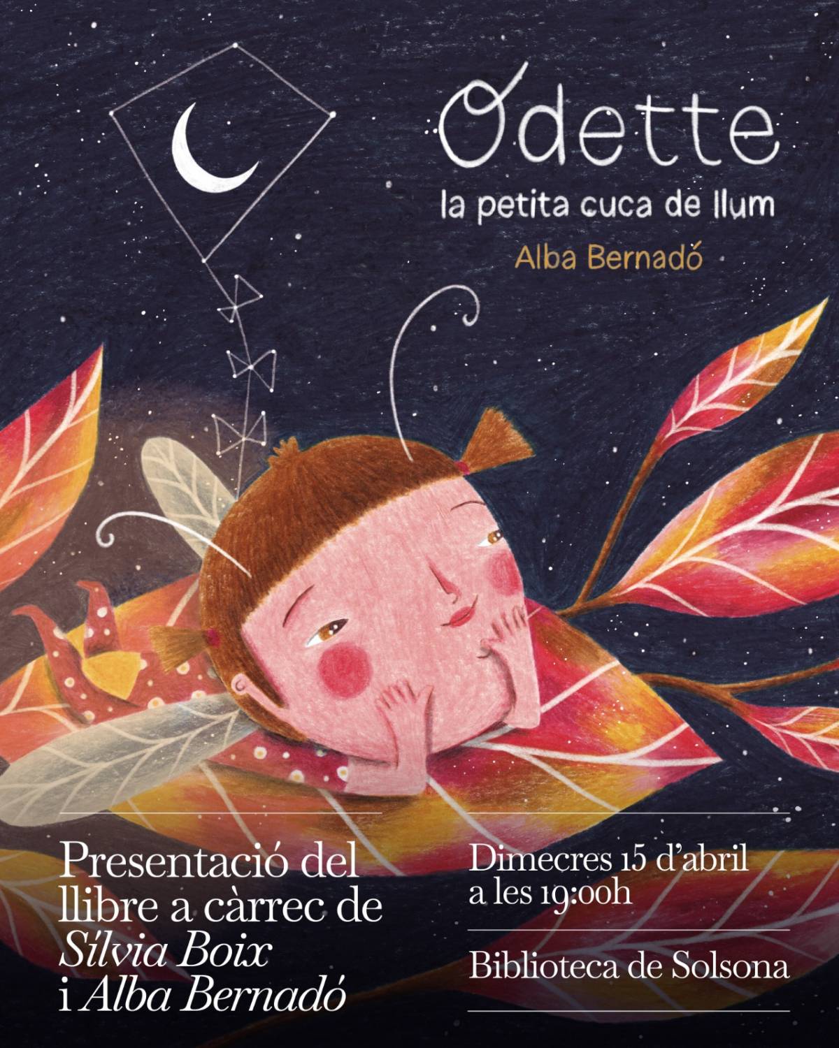 Alba Bernadó presenta a la Biblioteca de Solsona el conte infantil «Odette, la petita cuca de llum»