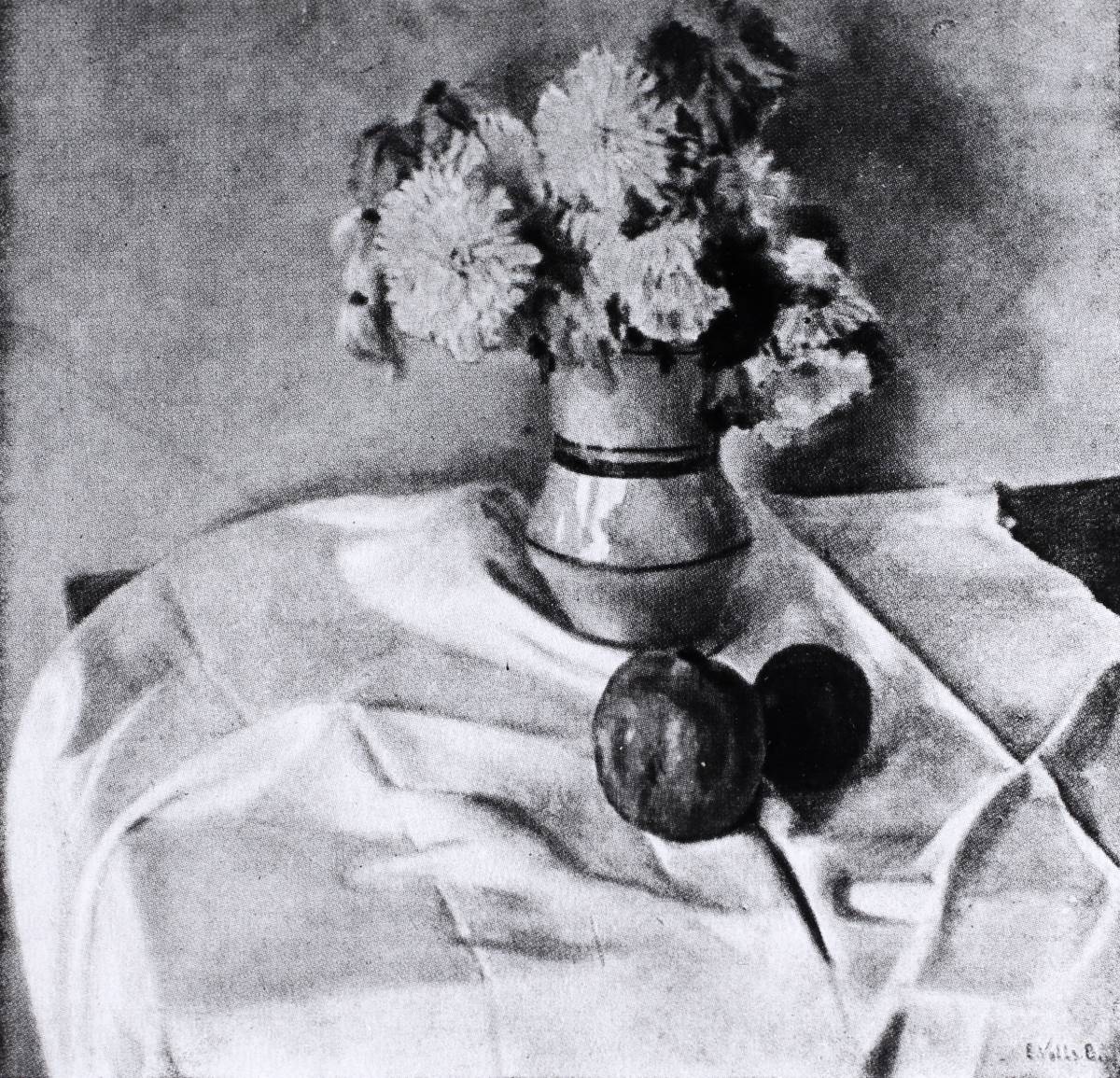 Bodegó. Oli autoria d`Esteve Valls Baqué. Publicat a l`Almanac de les Arts de 1925