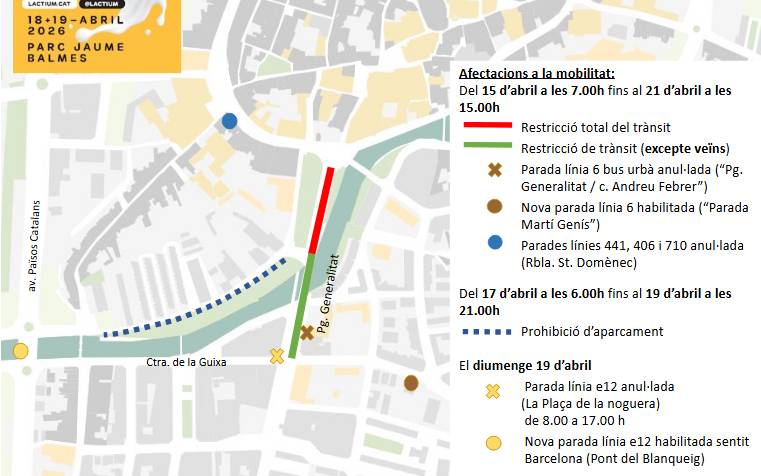 Afectacions a la mobilitat durant el Lactium de Vic. - Aj. Vic Afectacions a la mobilitat durant el Lactium de Vic.