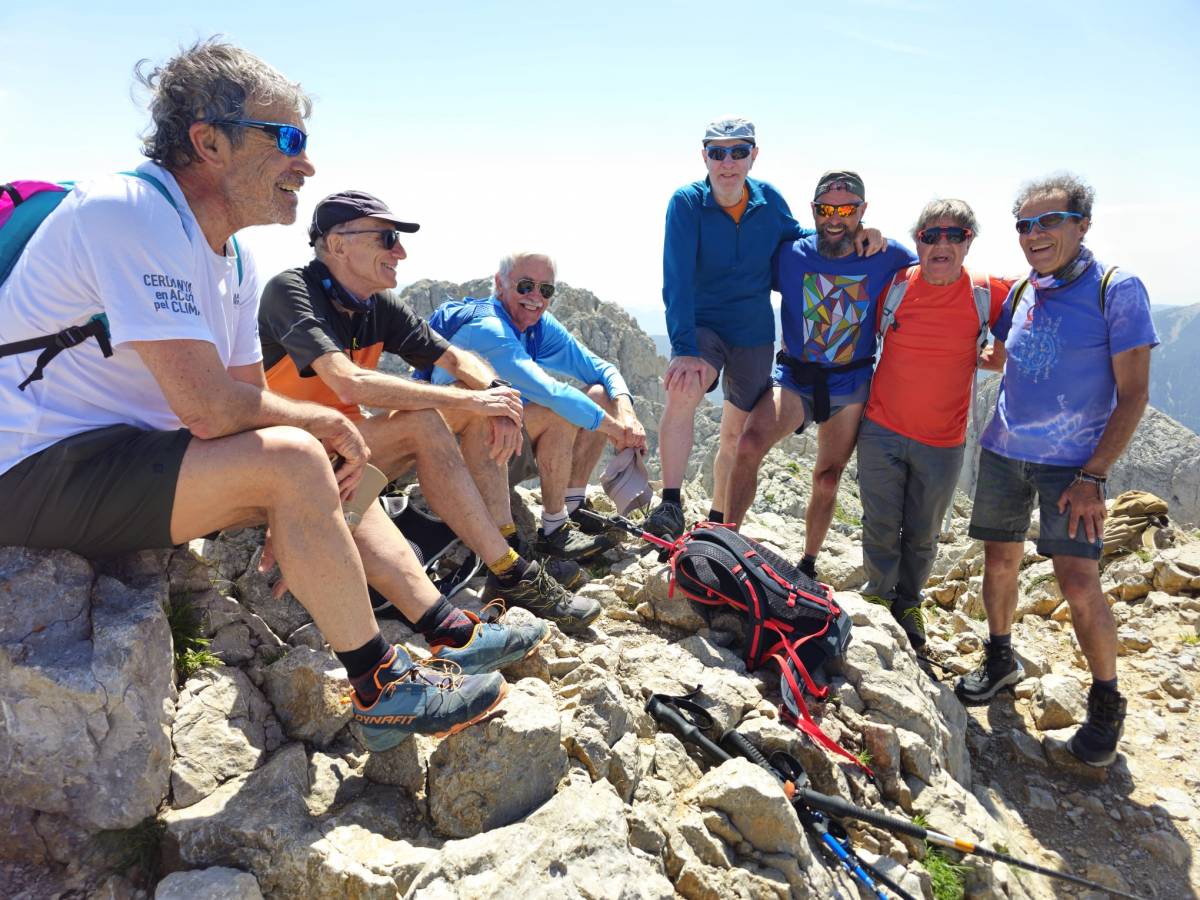 Una part de l`expedició de l`Everest, reunida al Pedraforca fa uns mesos