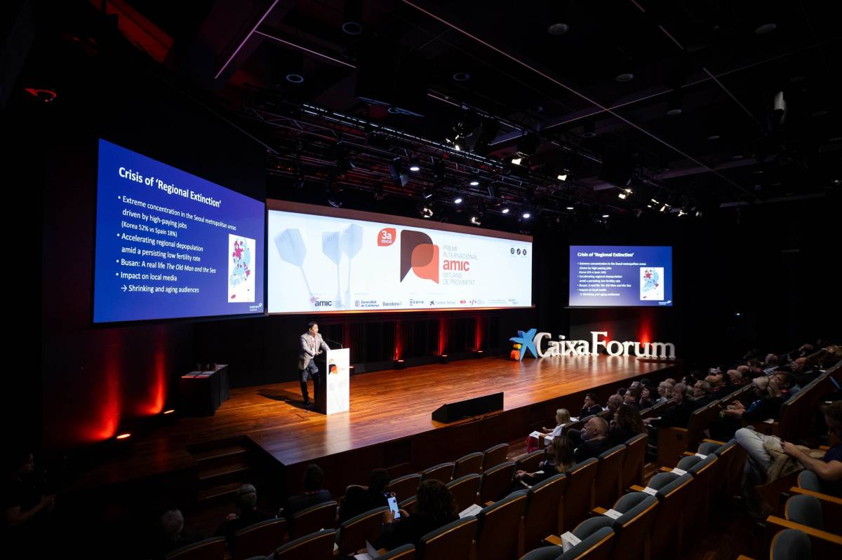 L'auditori del CaixaForum durant la ponència de Sonho Kim - Hugo Fernández