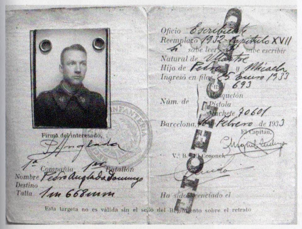 Cartilla militar de Pere Anglada - Arxiu particular Neus Anglada