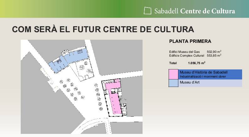 Primera planta de la nova plaça del Gas, amb el Centre de Cultura - Primera planta de la nova plaça del Gas, amb el Centre de Cultura