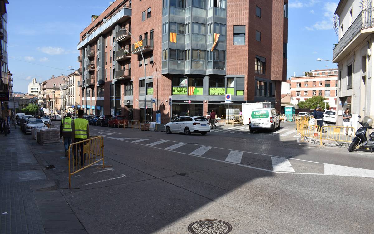 Obres a la cruïlla de la carretera de Vic amb Era Firmat i Lladó per millorar la mobilitat