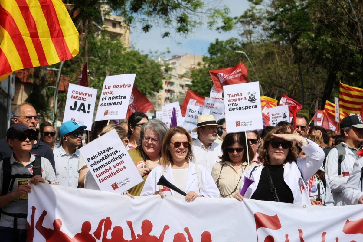 Els metges, durant la desena jornada de vaga des de la tardor - Hugo Fernández