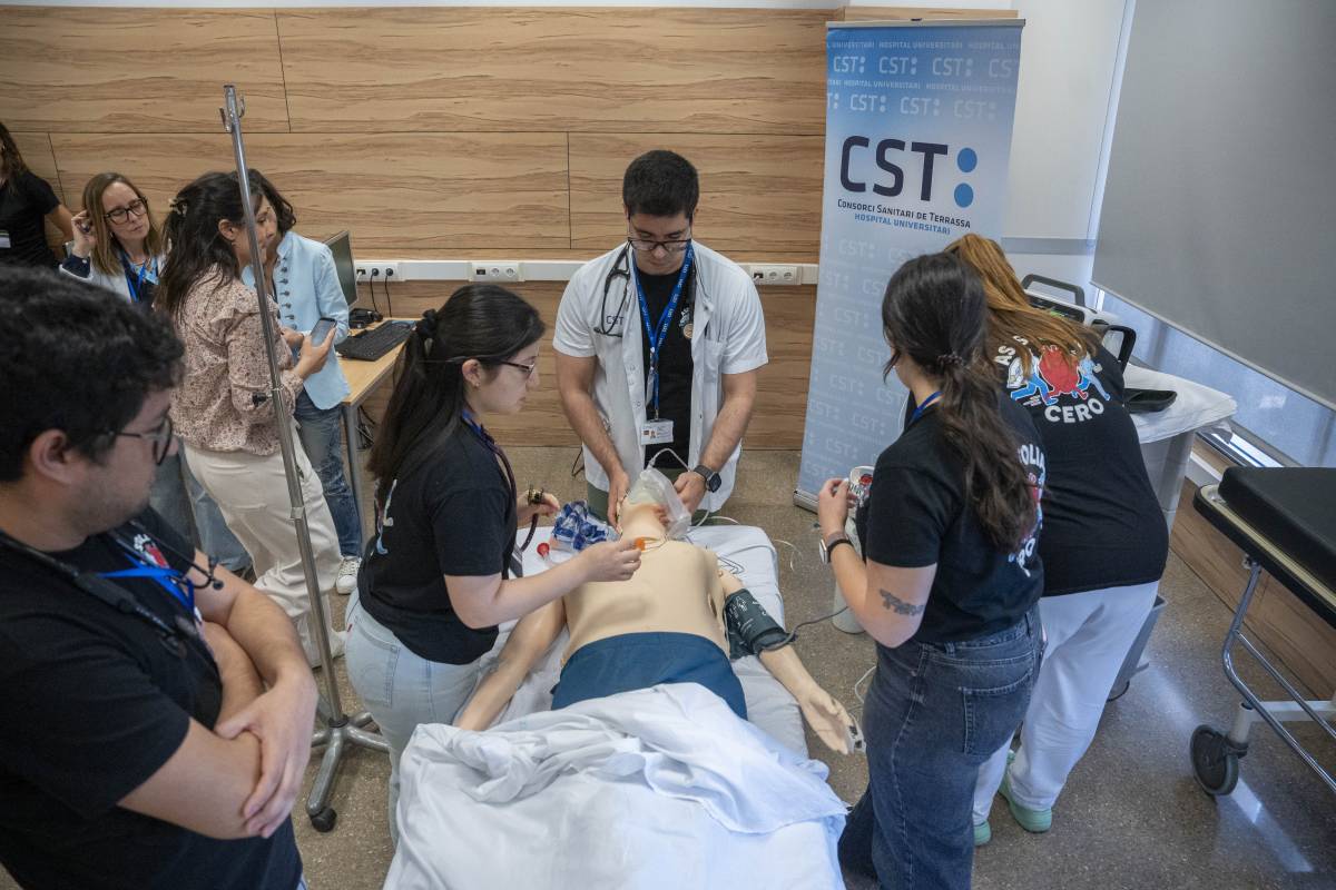 L'equip Asistolia Cero, del CST, durant una simulació - Nebridi Aróztegui