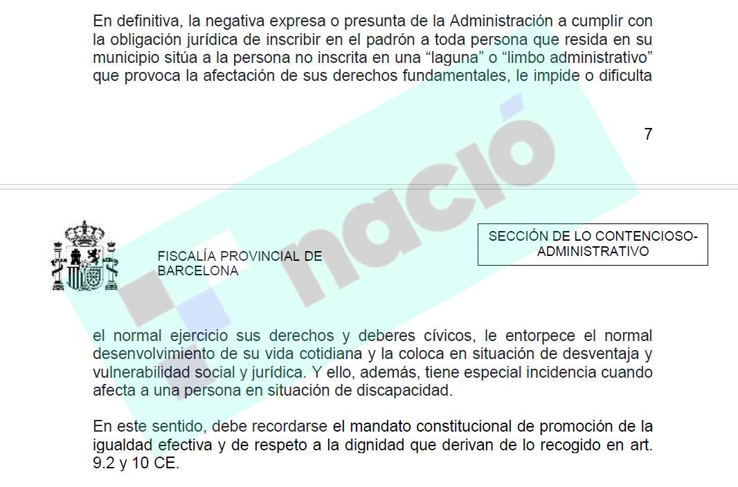 Els raonaments de la Fiscalia, en un document judicial