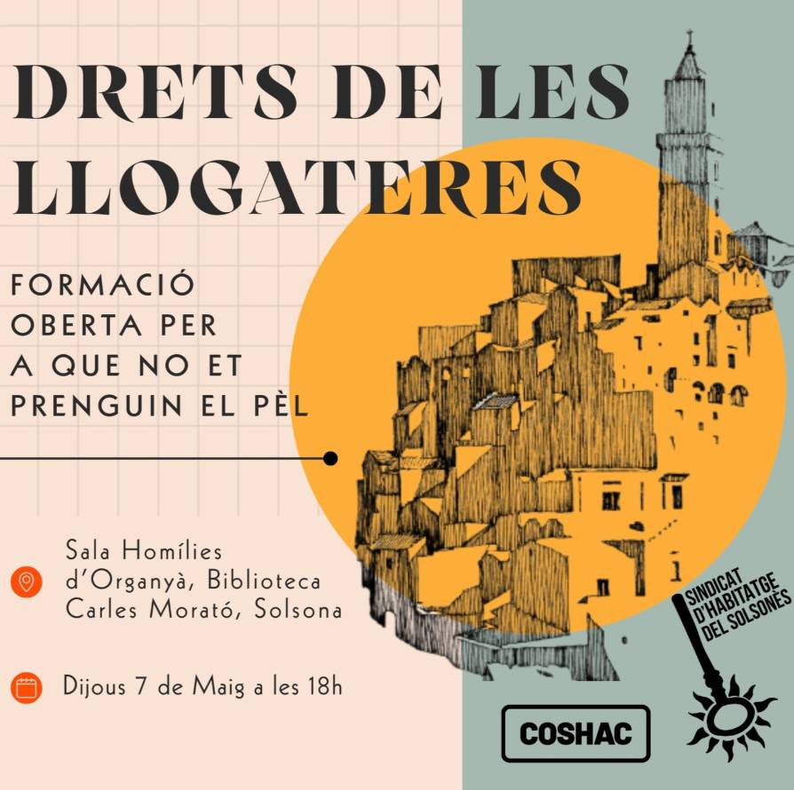 Solsona acull una sessió de formació sobre els drets de les persones llogateres