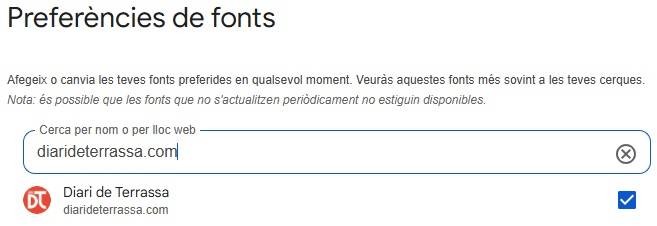 Selecciona el Diari de Terrassa a les fonts preferides de Google