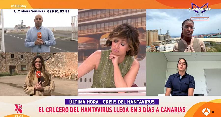 Sonsoles Ónega reacciona a la crònica del reporter del programa des de Granadilla de Abona (Tenerife)