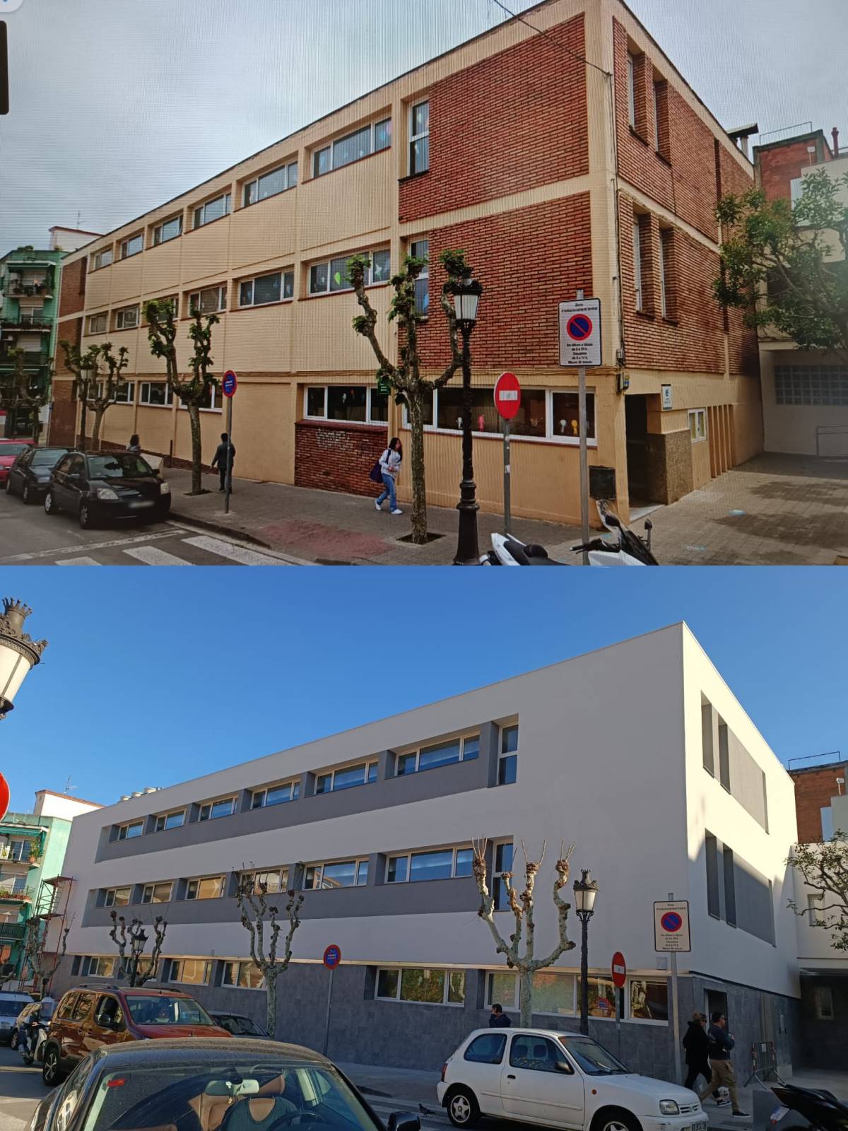 Així ha canviat la façana de l`escola Sant Sadurní de Montornès del Vallès